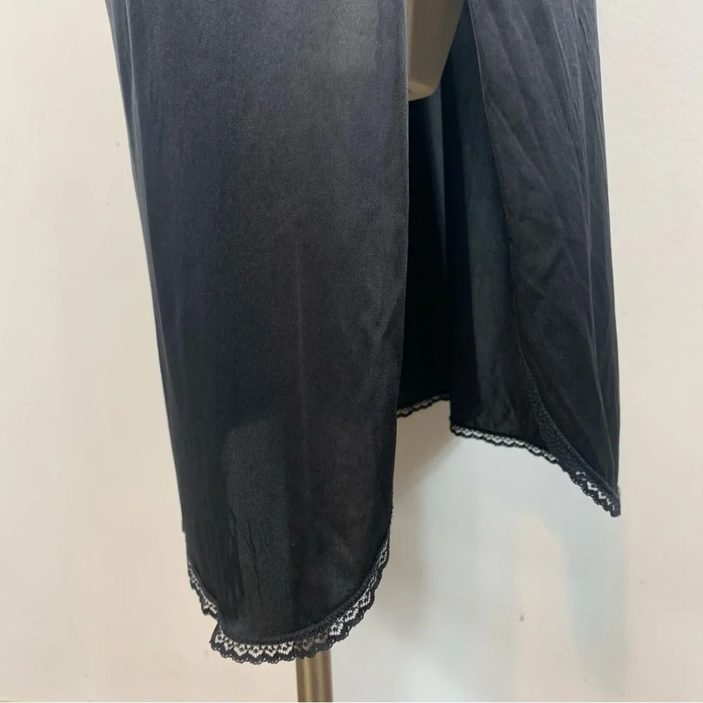 VTG Vanity Fair Half Slip Nylon Black Small USA Silky Shiny - Picture 5 of 7